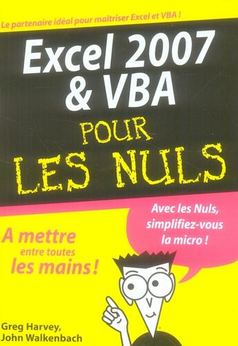Couverture du livre « Excel 2007 et VBA pour les nuls » de Greg Harvey aux éditions First Interactive