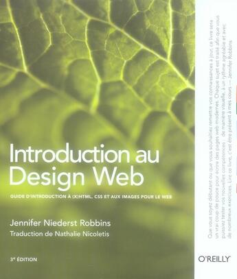 Couverture du livre « Introduction design web » de Niederst aux éditions O Reilly France