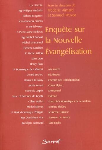 Couverture du livre « Enquete sur la nouvelle evangelisation » de Aimard/Petrosillo aux éditions Jubile