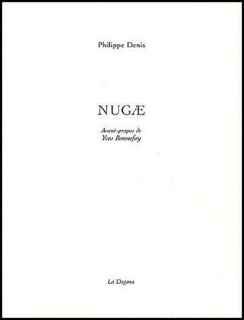 Couverture du livre « Nugae » de Philippe Denis aux éditions Dogana