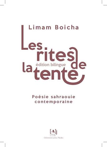 Couverture du livre « Les rites de la tente » de Limam Boicha aux éditions L'atelier Du Tilde