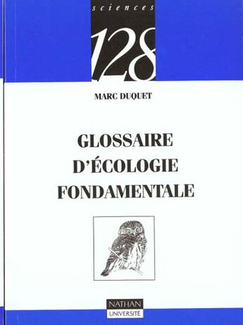 Couverture du livre « Glossaire D'Ecologie Fondamentale » de Marc Duquet aux éditions Nathan