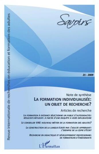 Couverture du livre « La formation individualisée : un objet de recherche ? » de Fretigne Cedric/Jean aux éditions L'harmattan