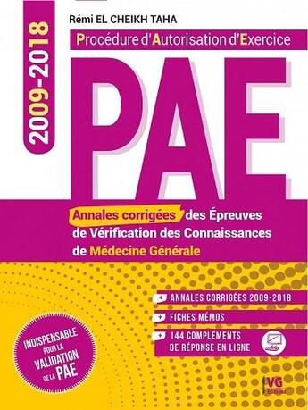 Couverture du livre « Annales pae 2009 2018 » de El Cheikh Taha Remi aux éditions Vernazobres Grego