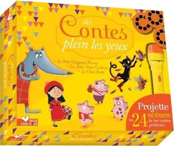 Couverture du livre « Des contes plein les yeux ; coffret avec lampe » de Olivier Latyk et Pascal Vilcollet aux éditions Deux Coqs D'or