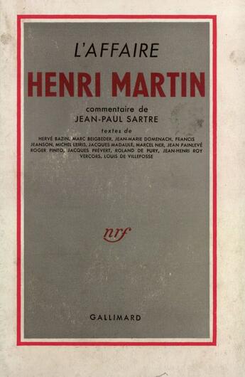 Couverture du livre « L'affaire henri martin » de Collectif Gallimard aux éditions Gallimard (patrimoine Numerise)