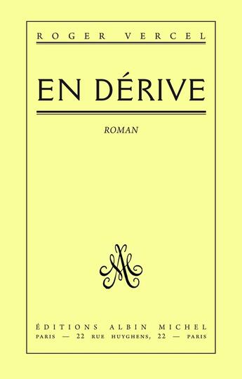 Couverture du livre « En dérive » de Roger Vercel aux éditions Albin Michel