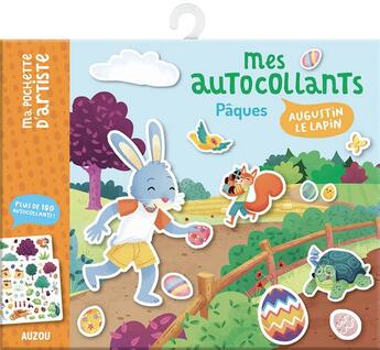 Couverture du livre « Ma pochette d'autocollants paques, augustin le lapin » de Pascal Brissy/Lea Fa aux éditions Philippe Auzou