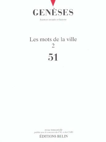 Couverture du livre « Les mots de la ville » de Nicolas Mariot aux éditions Belin