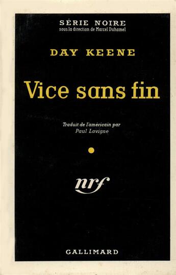 Couverture du livre « Vice sans fin » de Day Keene aux éditions Gallimard