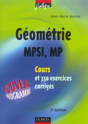 Couverture du livre « COURS ET 350 EXERCICES CORRIGES, MPSI-MP - » de Jean-Marie Monier aux éditions Dunod