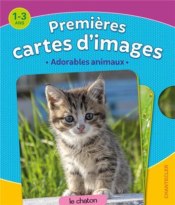 Couverture du livre « Premieres cartes d'images adorables animaux » de  aux éditions Chantecler