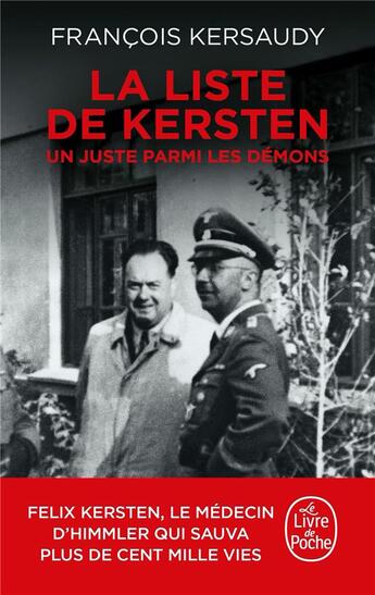 Couverture du livre « La liste de Kersten » de Francois Kersaudy aux éditions Le Livre De Poche