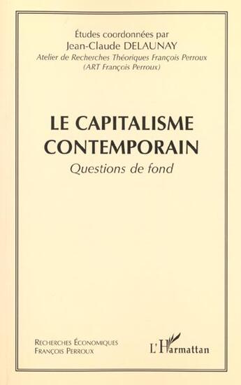 Couverture du livre « Le capitalisme contemporain » de  aux éditions L'harmattan