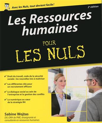 Couverture du livre « Les ressources humaines pour les nuls (2e édition) » de Sabine Wojtas aux éditions First
