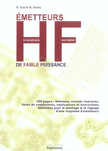 Couverture du livre « Emetteurs hf de faible puissance a construire soi-meme » de Sheets/Graf aux éditions Publitronic Elektor