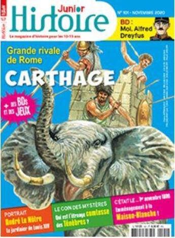 Couverture du livre « Histoire junior n 101 grandeurs de carthage - novembre 2020 » de  aux éditions Histoire Junior