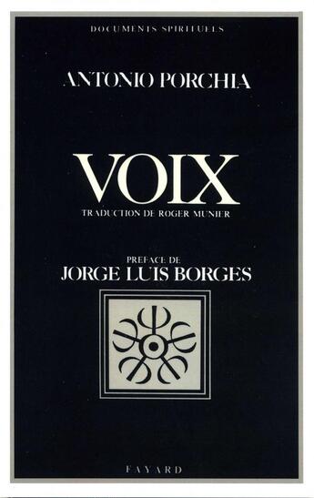 Couverture du livre « Voix ; autres voix » de Antonio Porchia aux éditions Fayard