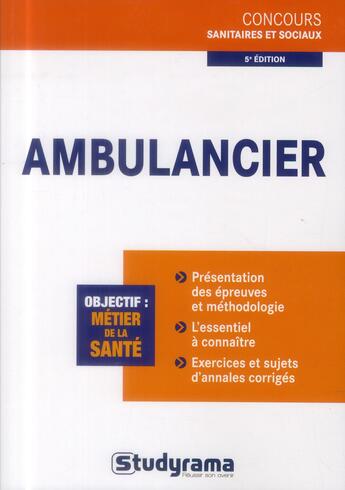 Couverture du livre « Ambulancier (édition 2013) » de Philippe Domingues aux éditions Studyrama