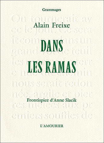 Couverture du livre « Dans les ramas » de Alain Freixe aux éditions L'amourier