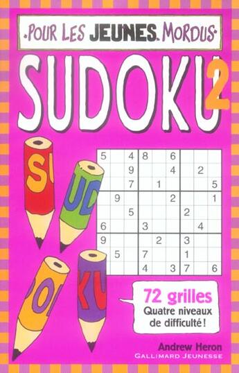 Couverture du livre « Sudoku pour les jeunes mordus 2 » de Andrew Heron aux éditions Gallimard-jeunesse