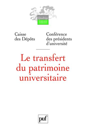 Couverture du livre « Le transfert du patrimoine universitaire » de Daniel Vitry aux éditions Puf