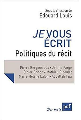 Couverture du livre « Je vous écrit » de Edouard Louis aux éditions Puf