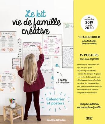 Couverture du livre « Calendrier poster familial » de Caroline Donadieu aux éditions First