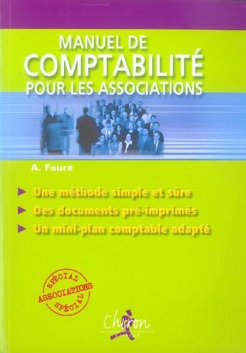 Couverture du livre « Tenir la comptabilite d'une associat. » de Faure aux éditions Chiron