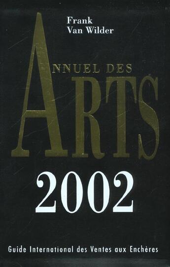 Couverture du livre « Annuel des arts 2002 » de  aux éditions Van Wilder