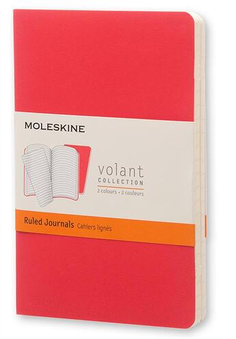 Couverture du livre « Assortiment de deux cahiers volants - poche - ligne - couverture souple (2 nuances de rouge) » de Moleskine aux éditions Moleskine Papet