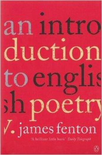 Couverture du livre « An introduction to english poetry » de James Fenton aux éditions Adult Pbs