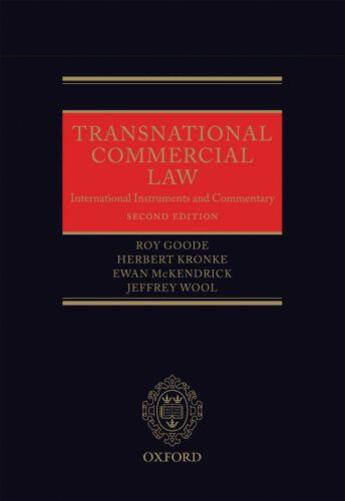 Couverture du livre « Transnational Commercial Law: International Instruments and Commentary » de Wool Jeffrey aux éditions Oup Oxford