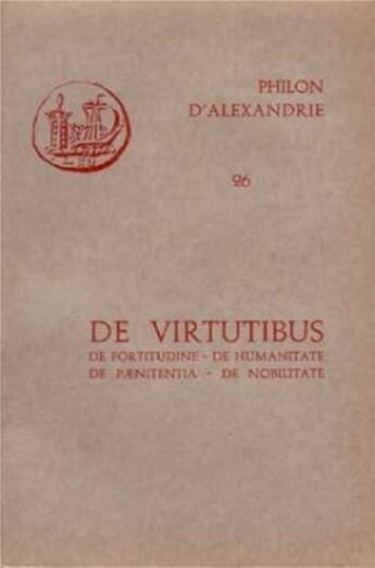 Couverture du livre « De virtutibus » de Philon D'Alexandrie aux éditions Cerf