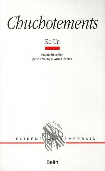 Couverture du livre « Chuchotements » de Un Ko aux éditions Belin