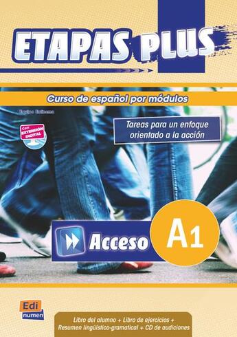 Couverture du livre « Etapas plus cosas ; nivel A1 ; libro del alumno + ejercicios » de Sonia Eusebio Hermira et Beatriz Coca Del Bosque et Elena Herrero Sanz et Macarena Sagredo Jeronimo et I De Dios Martin aux éditions Edinumen