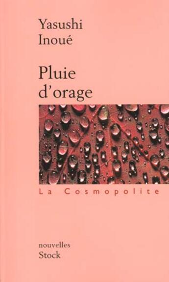 Couverture du livre « Pluie d'orage » de Yasushi Inoue aux éditions Stock