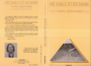 Couverture du livre « De sable et de sang » de Marc Gontard aux éditions L'harmattan