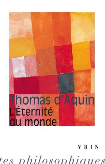 Couverture du livre « L'éternité du monde » de Thomas D'Aquin aux éditions Vrin