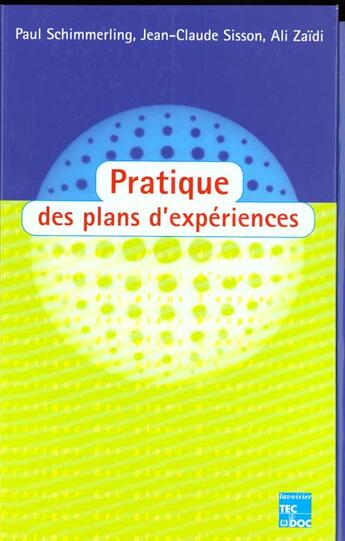 Couverture du livre « Pratique des plans d'experiences » de Schimmerling Paul aux éditions Tec Et Doc