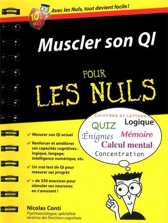 Couverture du livre « Muscler son QI pour les nuls » de Nicolas Conti aux éditions First