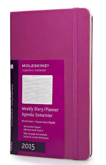 Couverture du livre « Agenda semainier 2015 horizontal grand format rose couverture rigide » de Moleskine aux éditions Moleskine Papet