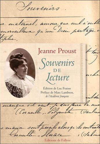 Couverture du livre « Souvenirs de lecture » de Jeanne Proust aux éditions Fallois