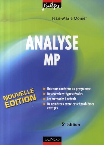 Couverture du livre « Analyse mp » de Monier aux éditions Dunod