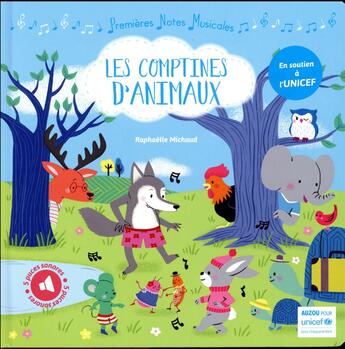 Couverture du livre « Les comptines d'animaux avec unicef ne (coll. premieres notes musicales) » de Manola Caprini aux éditions Philippe Auzou