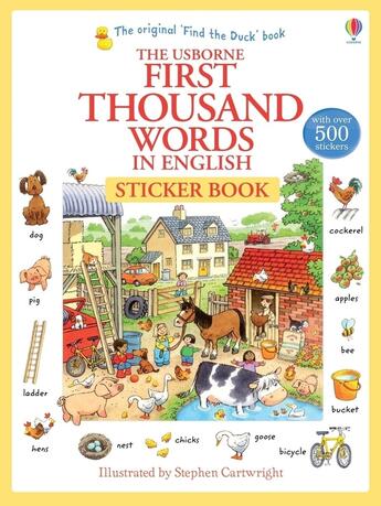 Couverture du livre « First thousand words in english ; sticker book » de  aux éditions Usborne