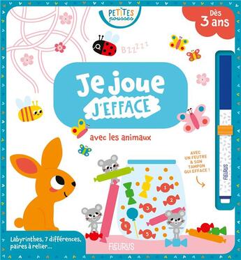 Couverture du livre « Je joue, j'efface avec les animaux » de Isabelle Jacque aux éditions Fleurus