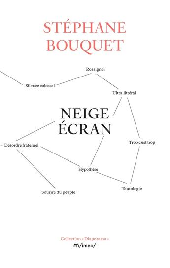 Couverture du livre « Neige écran » de Stephane Bouquet aux éditions Imec