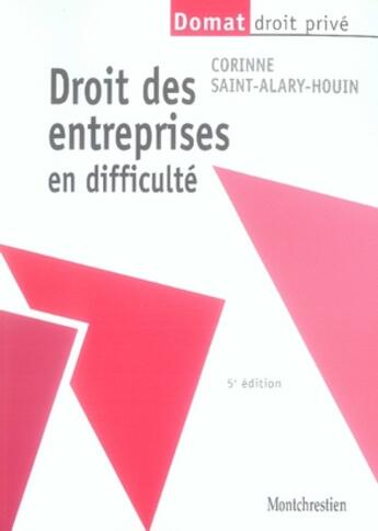 Couverture du livre « Droit des entreprises en difficulté » de Saint Alary Houin Co aux éditions Lgdj