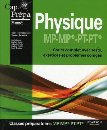 Couverture du livre « CAP PREPA ; physique ; prépa MP-MP PT-PT 2ème année » de  aux éditions Pearson